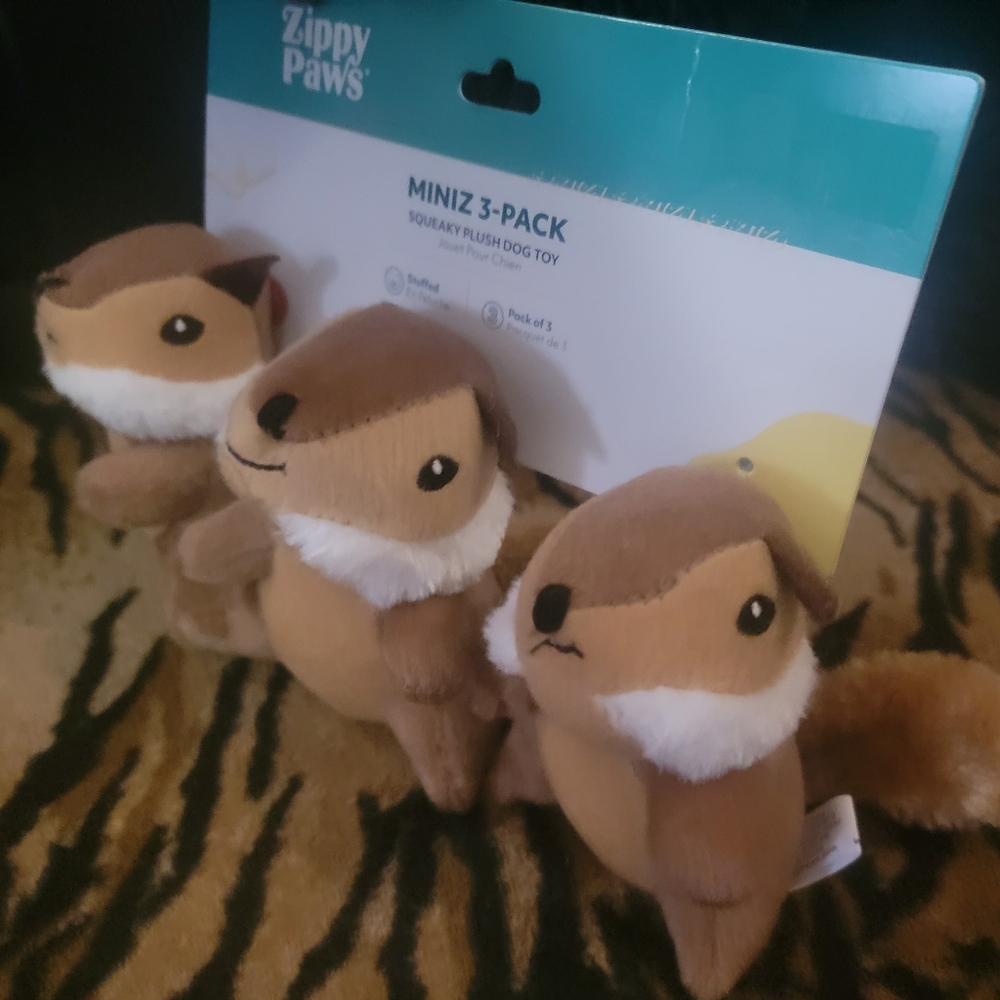 Zippypaws Dog Squirrels Mini Plush Dog Toy 3-Pack